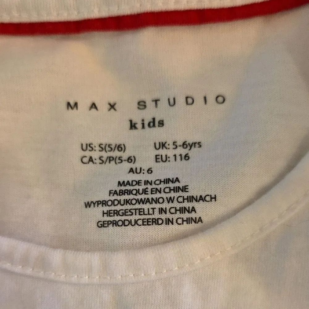 Max Studio Red and White Long Sleeve Tee with Heart Design - Picture 2 of 5
